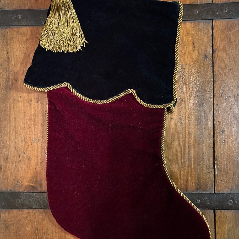 Velvet Christmas Stocking with Tassle by Ballard Designs